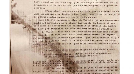 Document de menace envers Enrico MATTEI de l-OAS_page-0001